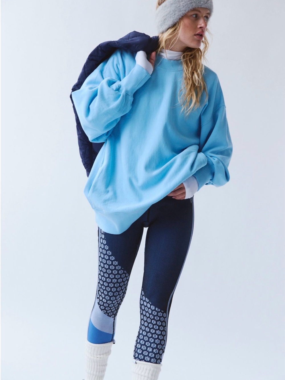 Free people movement post up tunic bright blue NWT $98